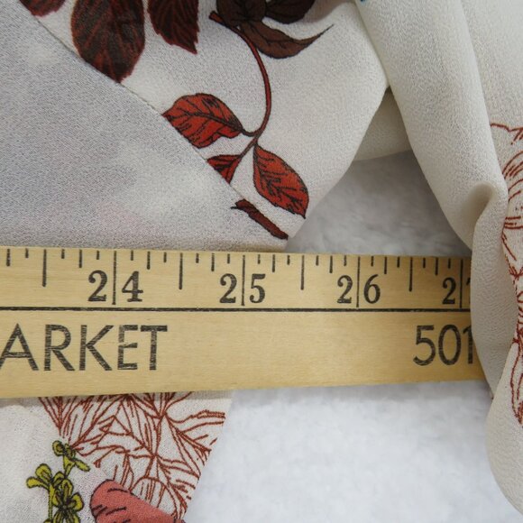 Torrid Shirt Womens Size 3XL Floral High Low Button Front Tunic Ivory Red - Picture 7 of 8